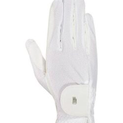 Gants d'équitation Roeckl Grip Lite blancs pour concours chez Sellerie EHC