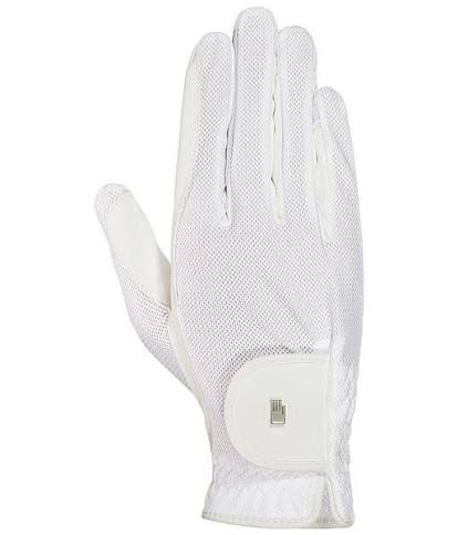 Gants Roeckl Grip Lite Blanc Gants d'équitation Roeckl Grip Lite blancs pour concours chez Sellerie EHC