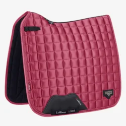 Tapis de dressage LeMieux Loire Memory Square French Rose taille L – satin bambou badge métal