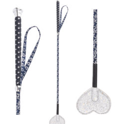 Waldhausen - Cravache pour enfant avec claquette en coeur - Bleu nuit - 65cm