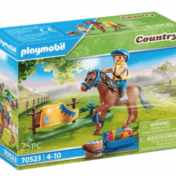 70523 Cavalier avec poney brun