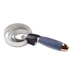 Waldhausen - Étrille métallique ronde avec poignée en gel - Noir / Rose Gold