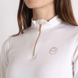 Montar - Polo Rebel Everly Mon teck Manches longues- Blanc RoseGold