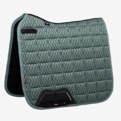 Tapis de dressage LeMieux Carbon Mesh Air Square Sage taille L – maille 3D respirante bambou