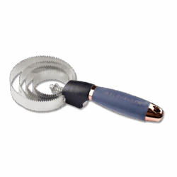 Waldhausen - Étrille métallique ronde avec poignée en gel