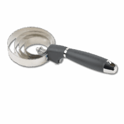 Waldhausen - Étrille métallique ronde avec poignée en gel