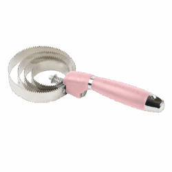 Waldhausen - Étrille métallique ronde avec poignée en gel