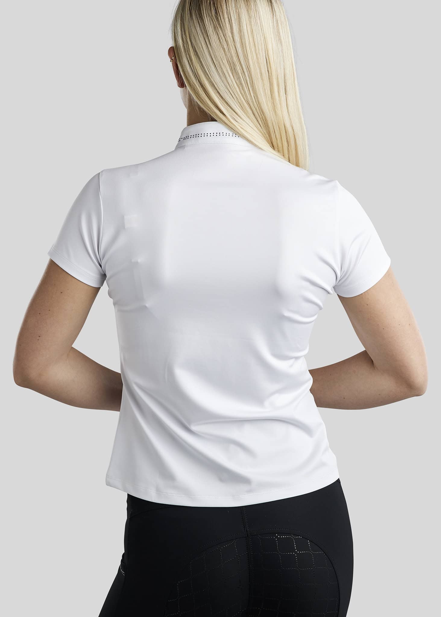 Montar - Haut de concours MoBlair MC With Gun Metal Crystals SS25 - Blanc Montar - Haut de concours MoBlair MC With Gun Metal Crystals SS25 - Blanc