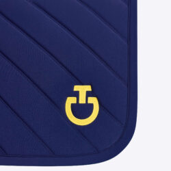 Cavalleria Toscana – Tapis de Jumping avec matelassage en losanges et en lignes – midnight blu / Jaune