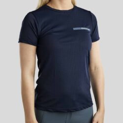 Montar - Tee shirt MoStella Mesh with Contrast Stated Logo Print - Marine