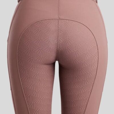 Pantalon d’équitation Montar Megan Dusty Rose avec poches téléphone et Full grip