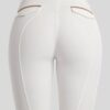 Pantalon d’équitation Montar MoGlenda Full Grip blanc avec détails Rosegold Caviar et poches téléphone/dos