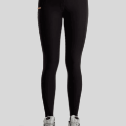Pantalon d’équitation Montar MoGlenda noir Full Grip avec détails Rosegold Caviar et poches téléphone/dos