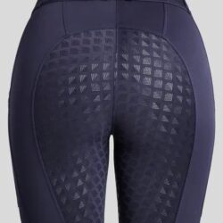 Legging d’équitation Montar MoEdith Thermo Navy Full Grip avec cristaux Gun Metal