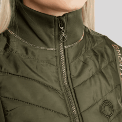 Veste sans manches Montar MoMari Hybrid Olive avec cristaux Rosegold