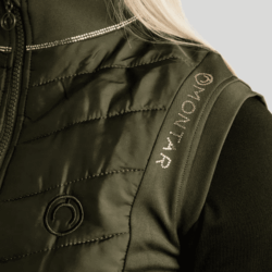 Veste sans manches Montar MoMari Hybrid Olive avec cristaux Rosegold
