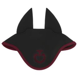 Bonnet Cavalleria Toscana FW25 noir avec logo Bordeaux