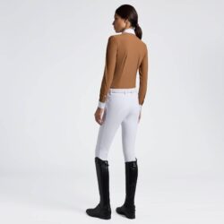 Chemise de concours Cavalleria Toscana femme manches longues Camel FW25 stretch et respirante