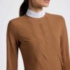 Chemise de concours Cavalleria Toscana femme manches longues Camel FW25 stretch et respirante