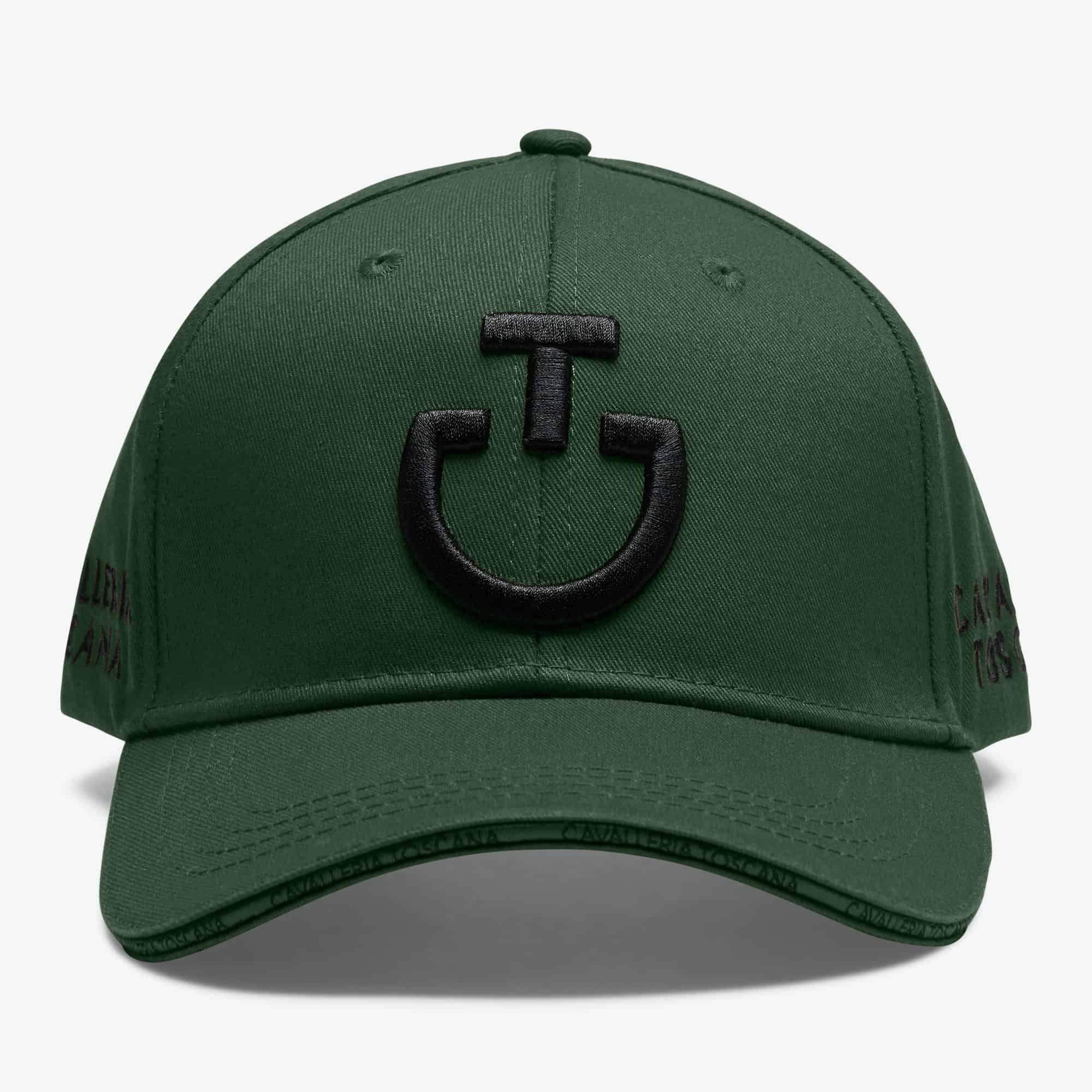cavalleria-toscana-fw25-casquette-jungle-green.jpg Casquette Cavalleria Toscana FW25 Jungle Green en coton avec logo 3D et fermeture ajustable