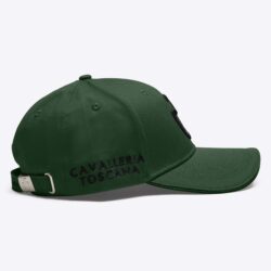 Casquette Cavalleria Toscana FW25 Jungle Green en coton avec logo 3D et fermeture ajustable
