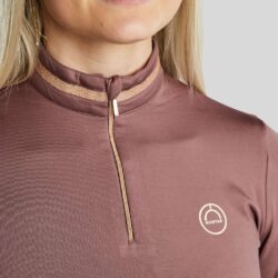 Haut Montar FW25 MoGlenda Thermo LS Dusty Rose avec bande Roségold Caviar et zip Roségold