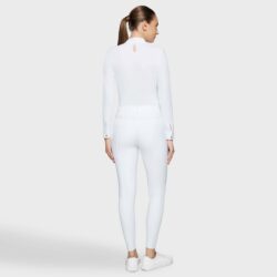 Pantalon Samshield FW25 Chloe Metal Dots Blanc avec Knee Grip silicone et détails scintillants