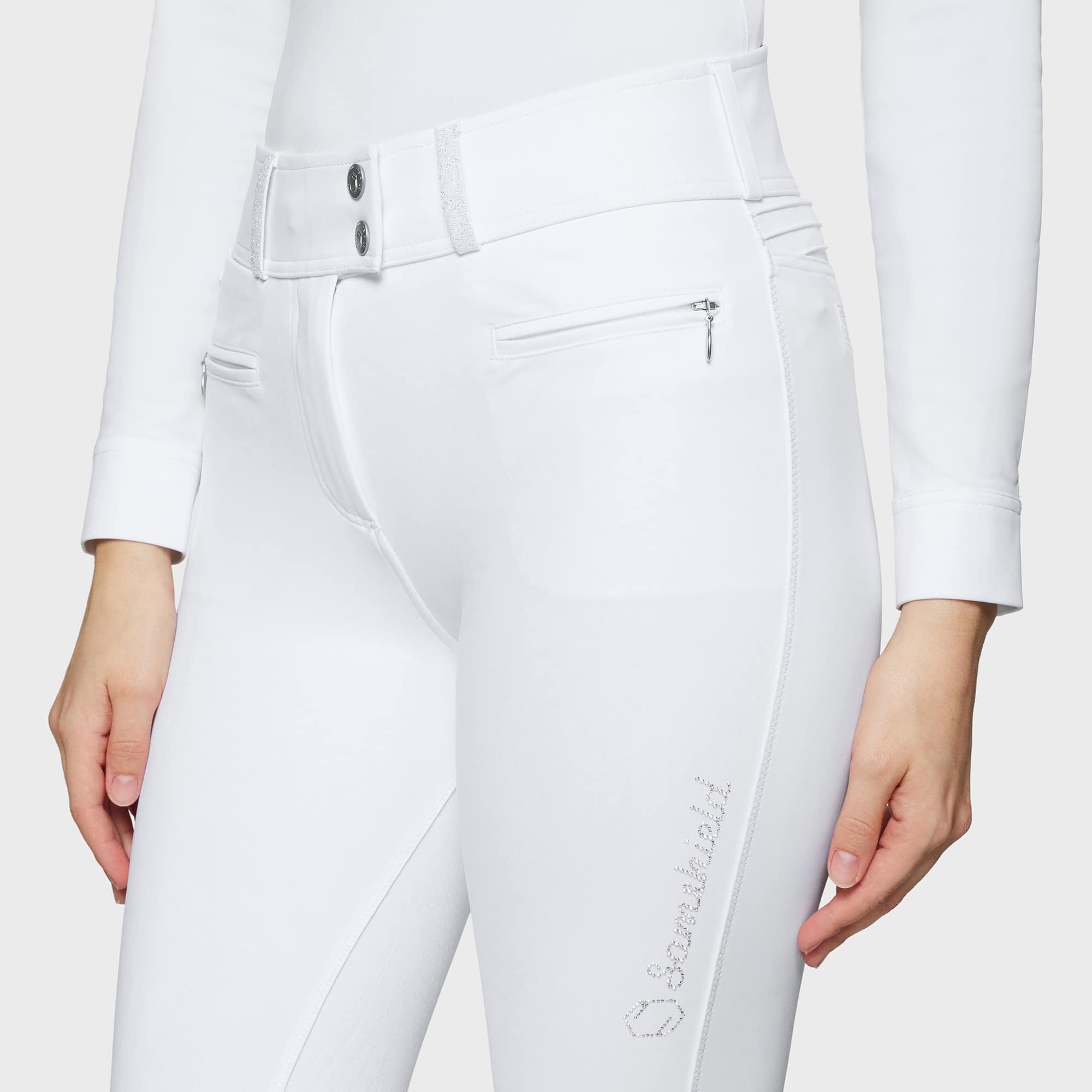 samshield-fw25-pantalon-claranova-blanc.jpg Pantalon Samshield FW25 Claranova Blanc avec Knee Grip silicone, coupe ajustée et matière technique