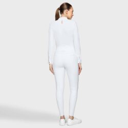 Pantalon Samshield FW25 Claranova Blanc avec Knee Grip silicone, coupe ajustée et matière technique
