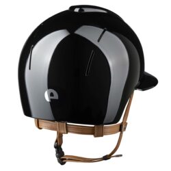 Casque KEP Italia Smart Nova visière Polo noir avec jugulaire beige dos