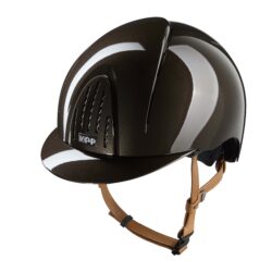 Casque KEP Italia Smart Nova Polish Brun visière standard jugulaire beige