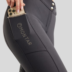 Pantalon Montar MoLila Full Grip gris SS26 avec Champagne Crystal Tape