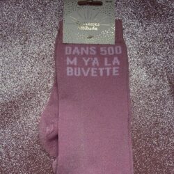 Chaussettes Équitation Adultes Paillettes Attitudes "Dans 500 m y’a la Buvette" – Rose