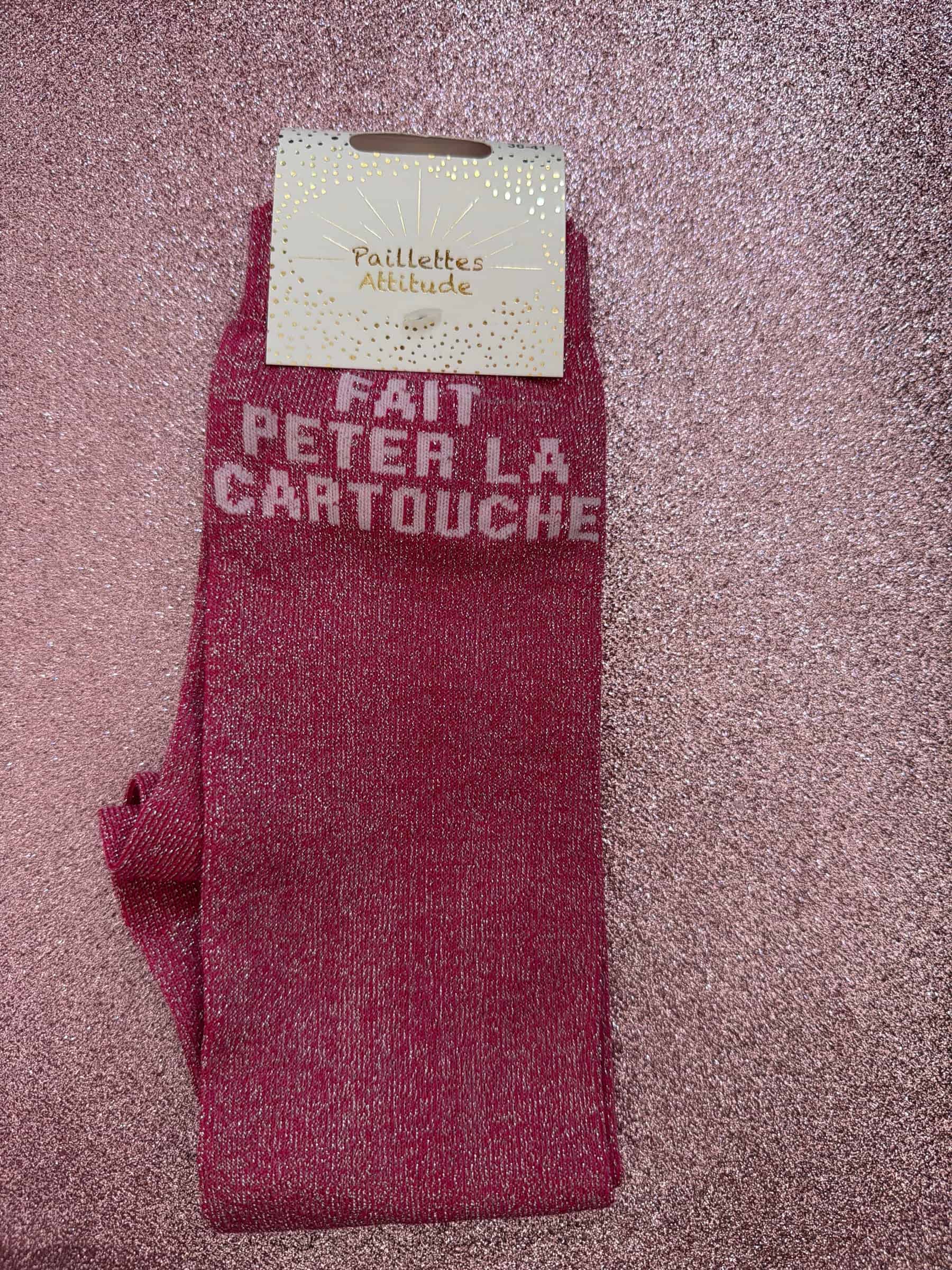 Chaussettes Équitation Adultes Paillettes Attitudes "Fait péter la cartouche" – Fushia