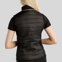 Veste sans manches Montar MoLila Hybrid noire SS26 avec Champagne Crystal Tape et cristaux