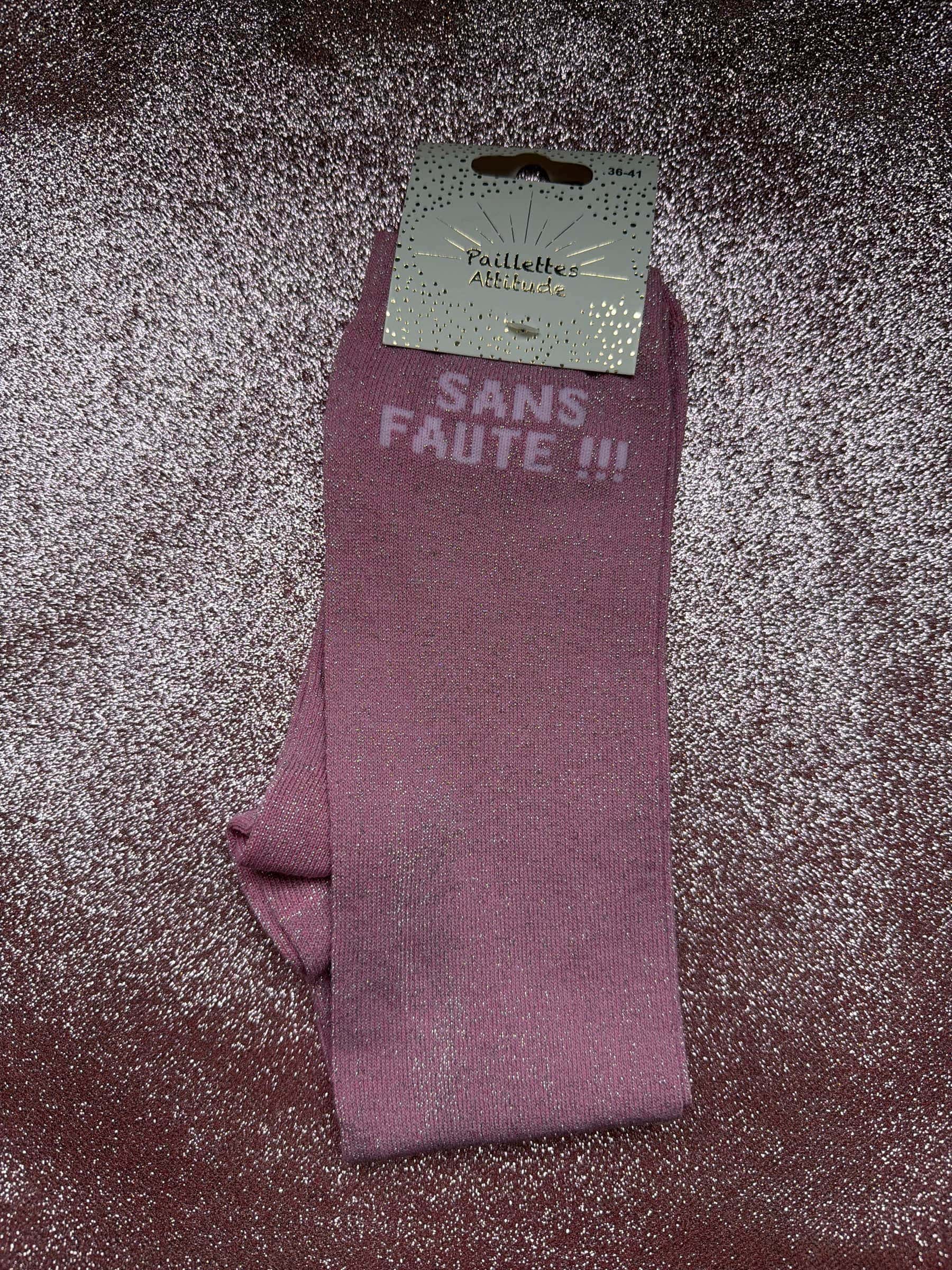 Chaussettes Équitation Adultes Paillettes Attitudes "Sans faute" – Rose