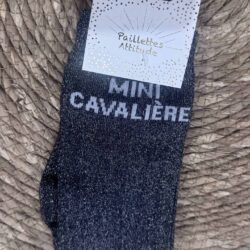 Chaussettes Équitation Enfants Paillettes Attitudes "mini cavalière" - Noires