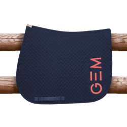 Tapis de selle GEM Jumping Ten Marine Corail pour cheval