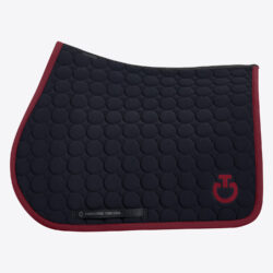 Cavalleria Toscana – Tapis Jumping Circle Quilted FW25 - Noir logo bordeaux