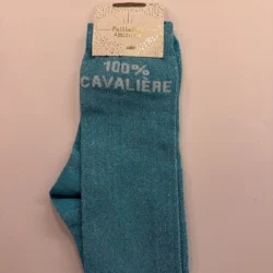 Chaussettes Équitation Adultes Paillettes Attitudes "100% Cavalière" – Bleu