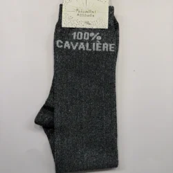 Chaussettes Équitation Adultes Paillettes Attitudes "100% cavalière" – Noires
