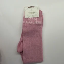 Chaussettes Équitation Enfants Paillettes Attitudes "100% cavalière" – Rose