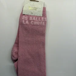 Chaussettes Équitation Adultes Paillettes Attitudes "25 balles la chute" – Rose