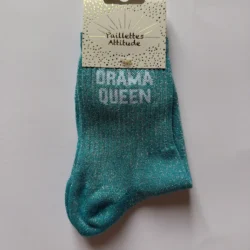 Chaussettes Équitation Adultes Paillettes Attitudes "Drama queen" – Bleu