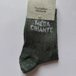 Chaussettes Équitation Adultes Paillettes Attitudes "Mega chiante" –  Kaki