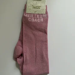 Chaussettes Équitation Enfants Paillettes Attitudes "Meilleure coach" – Rose