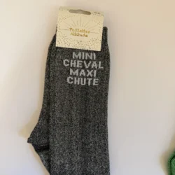 Chaussettes Équitation Adultes Paillettes Attitudes "Mini cheval maxi chute" – Noires