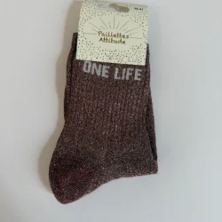 Chaussettes Équitation Adultes Paillettes Attitudes "One Life" – Bordeaux