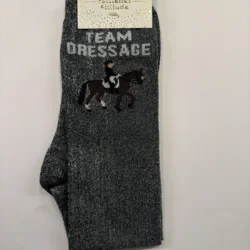 Chaussettes Équitation Adultes Paillettes Attitudes "Team dressage" – Noires