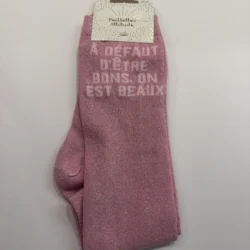 Chaussettes Équitation Adultes Paillettes Attitudes "À défaut d'être bons, on est beaux" – Rose